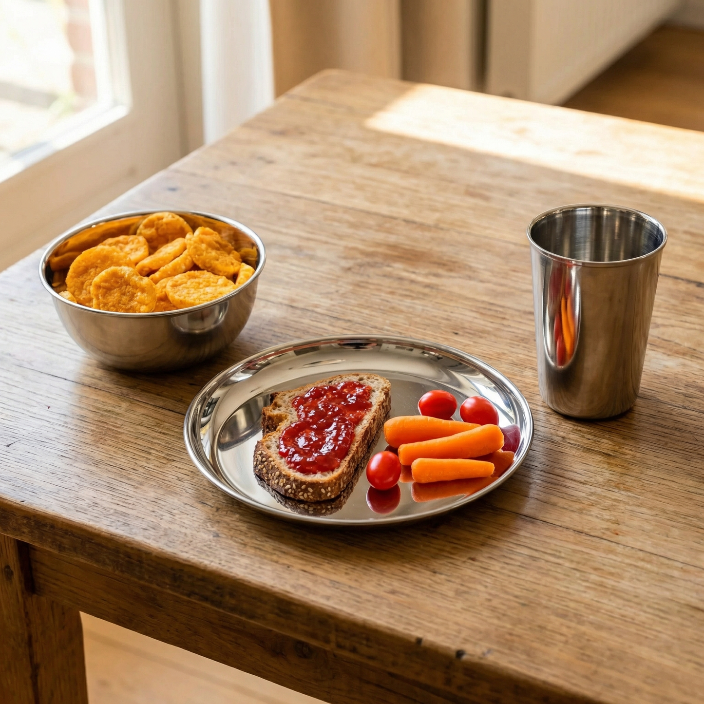 Camping-Set aus Edelstahl (RVS) (4 Personen)