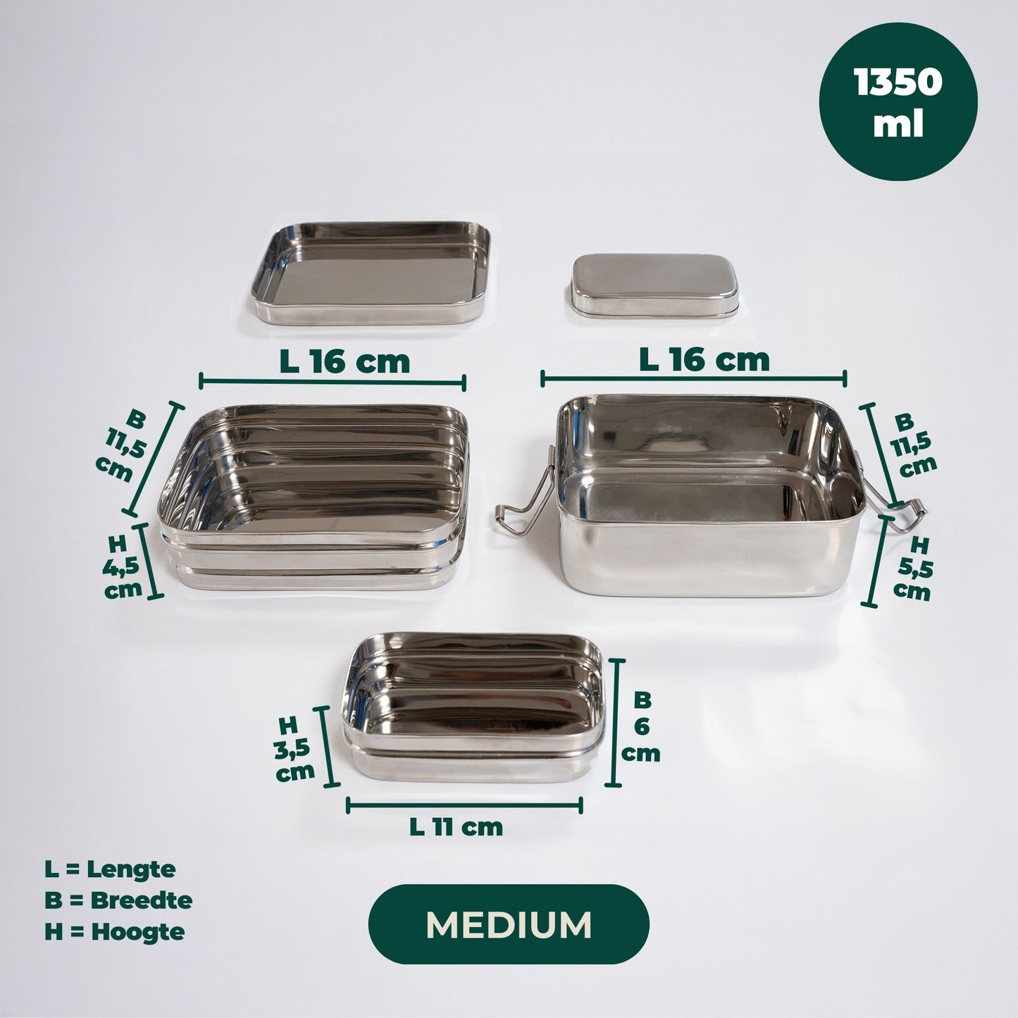 3-in-1 Edelstahl-Lunchbox