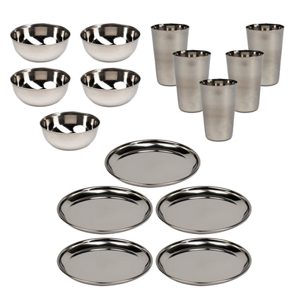 Camping-Set aus Edelstahl (RVS) (5 Personen)